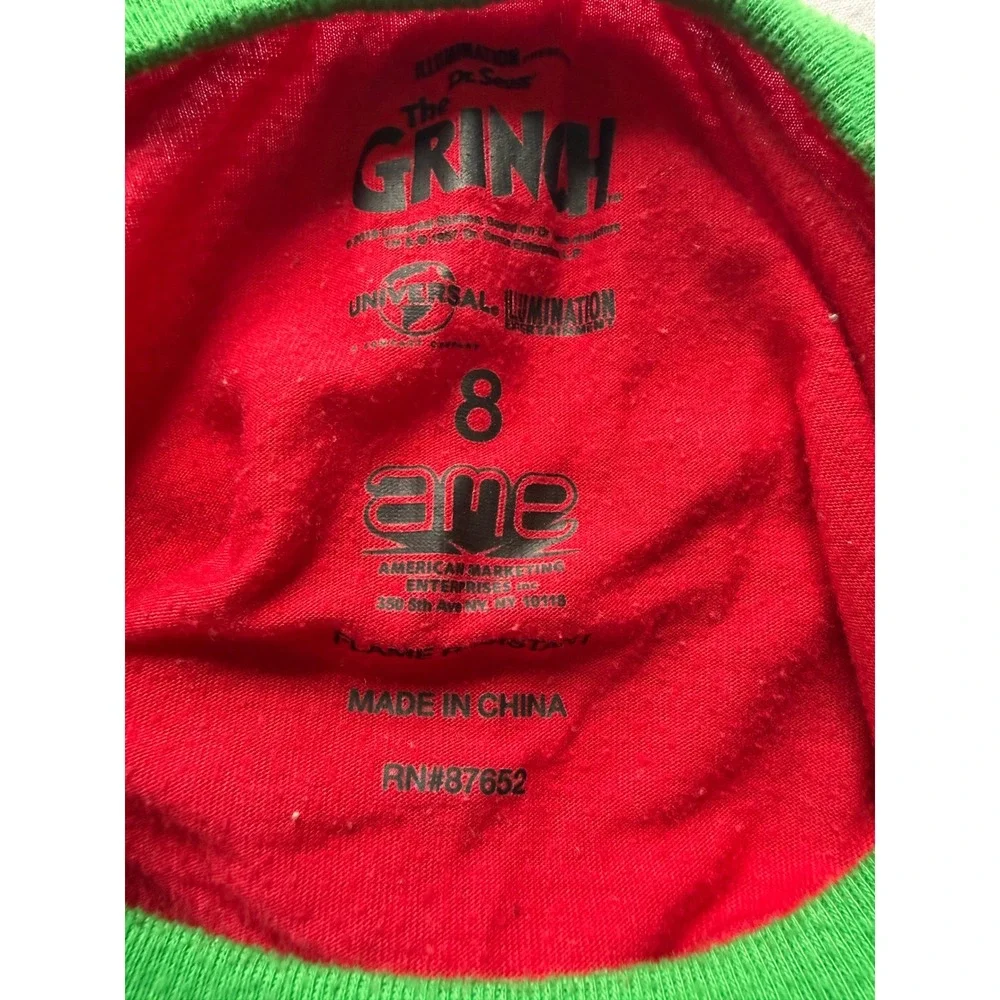 Dr Seuss The Grinch In Training Girls Nightgown Red Grey Christmas Size 8